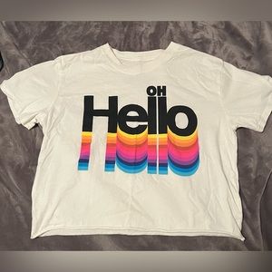 White oh hello shirt